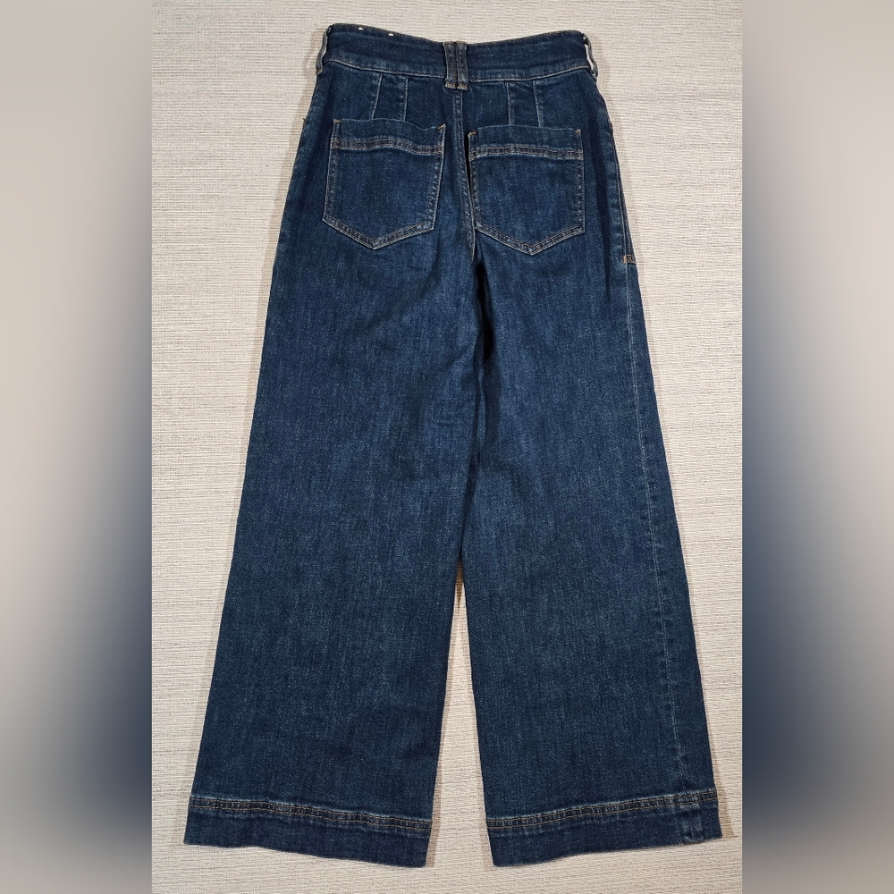 Pilcro High-Waist Cropped Wide-Leg Jeans in Dark Blue - Picture 4 of 10